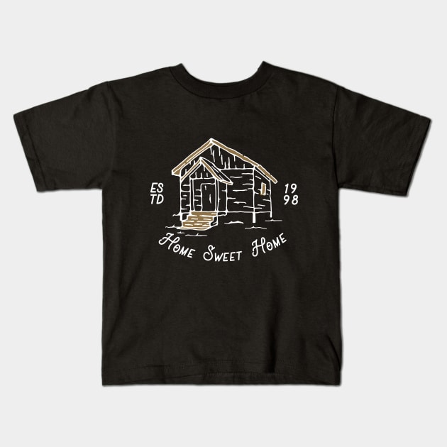 Home Sweet Home Vintage Cabin Kids T-Shirt by Merchsides